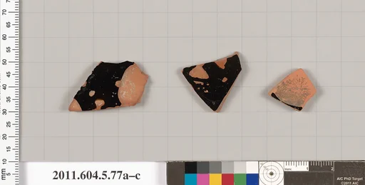Terracotta fragments of kylikes (drinking cups)
