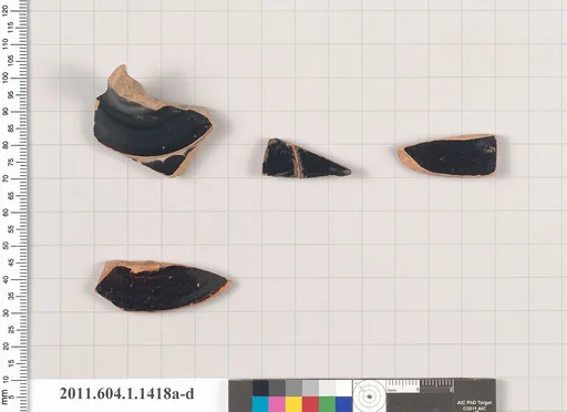 Terracotta fragments of kylikes (drinking cups)
