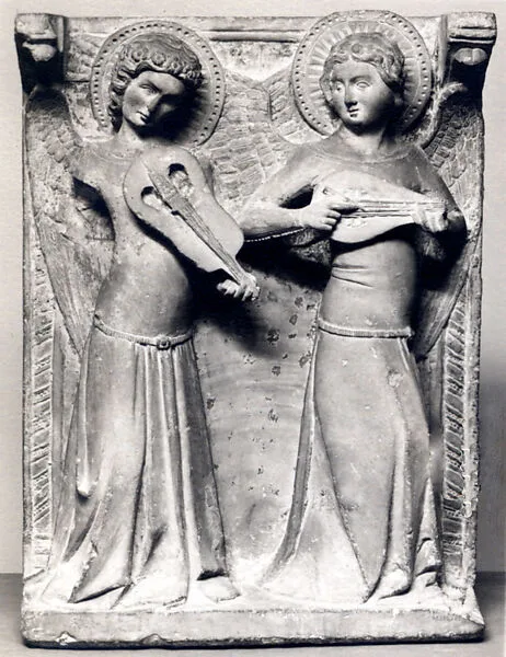 Two Angels with Musical Instruments — Unknown