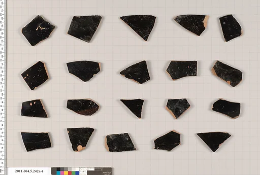 Terracotta fragments of kylikes (drinking cups)