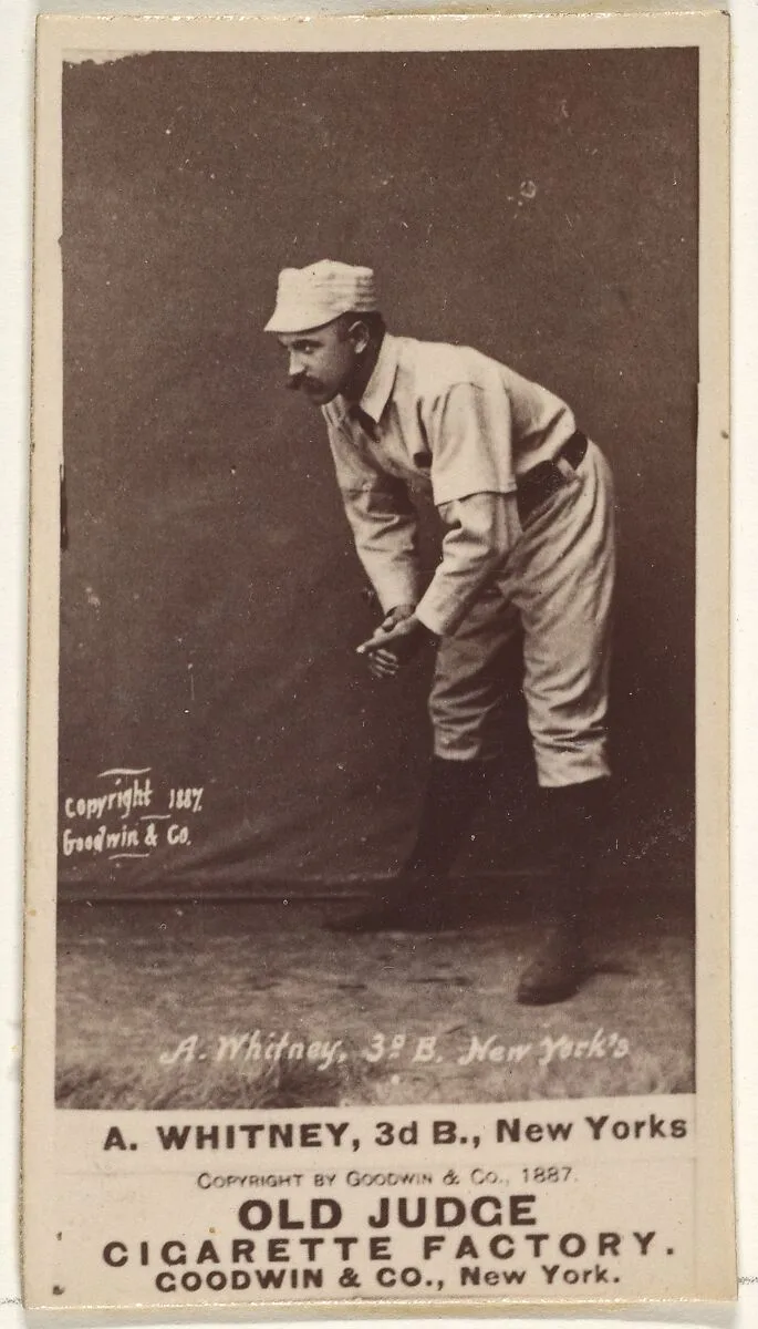 Arthur "Art" Wilson Whitney, 3rd Base, New York, from the Old Judge series (N172) for Old Judge Cigarettes — Goodwin & Company
