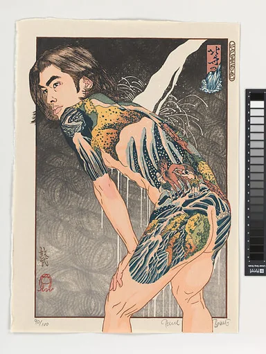 ポール・ビニー(敏弐)画 「江戸墨百色 北斎の(滝)」|“Hokusai’s Waterfalls,” from the series: A Hundred Shades of Ink of Edo