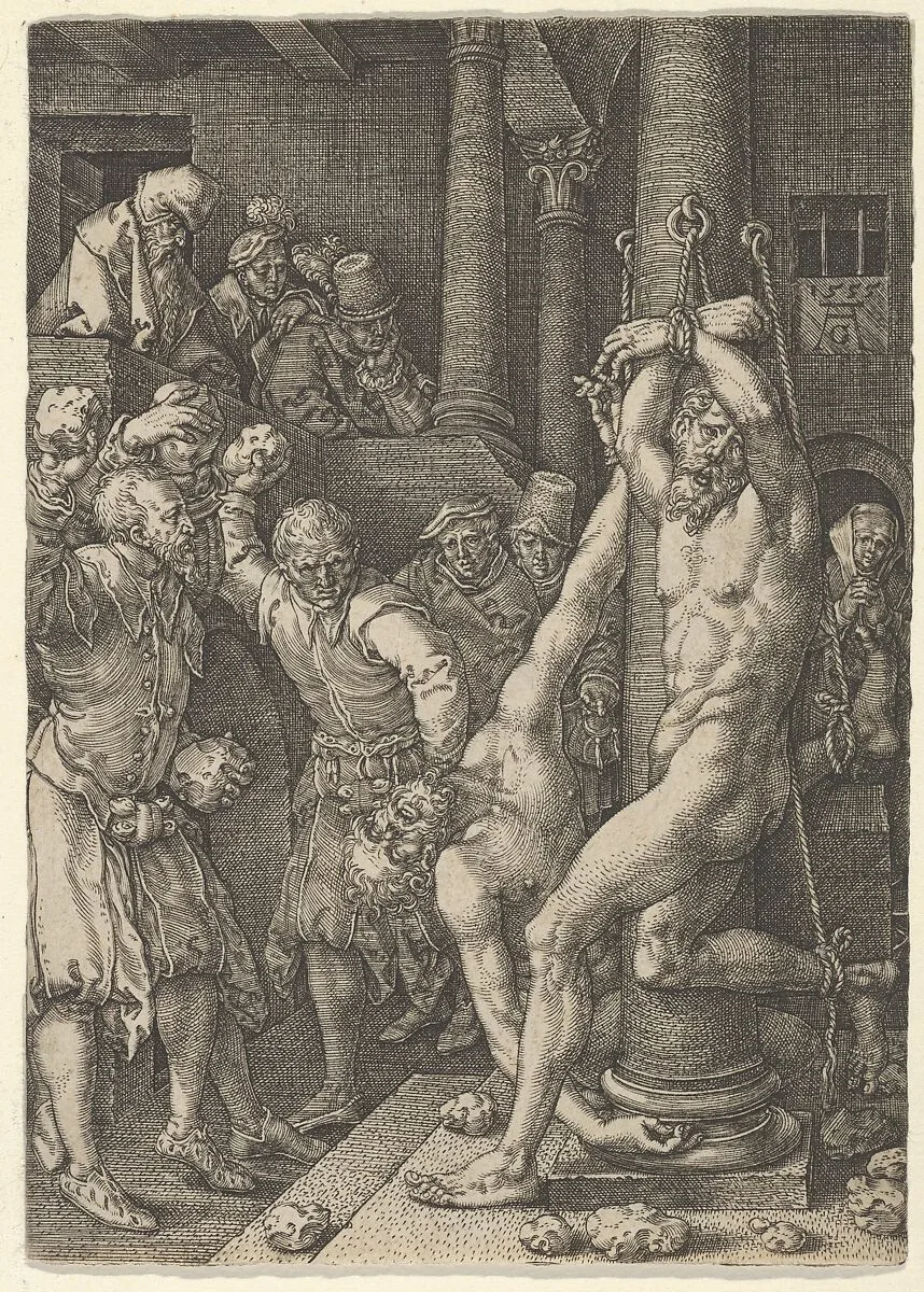 The Stoning of the Elders, from The Story of Susanna — Heinrich Aldegrever