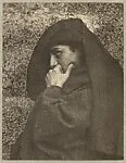 [Cloaked Woman with Hand to Face]