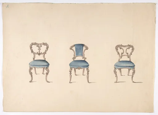Design for Three Chairs Upholstered in Blue