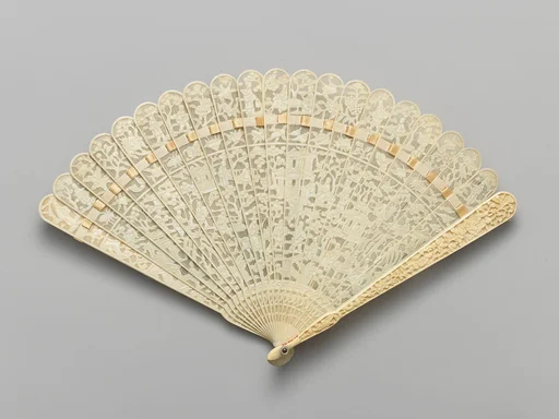 Brisé Fan, with Figures and Pavilions in a Landscape