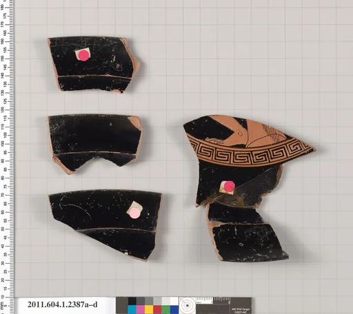 Terracotta rim fragments of a kylix (drinking cup)