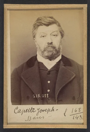 Capette. Joseph, Désiré. 56 ans, né à Paris VI. Maroquinier. Anarchiste. 7/3/94.
