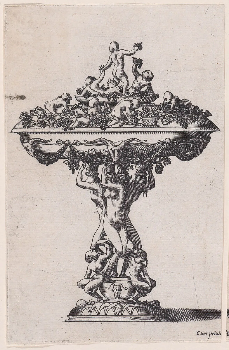 Covered Cup with Nude Figures Forming Stem — René Boyvin