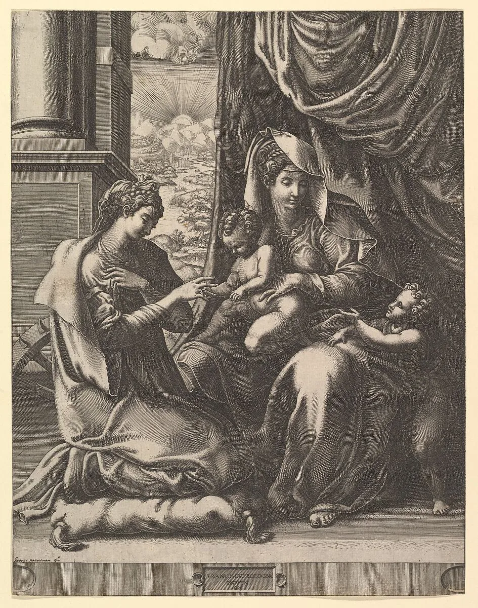 The Mystic Marriage of St. Catherine — Giorgio Ghisi|Francesco Primaticcio