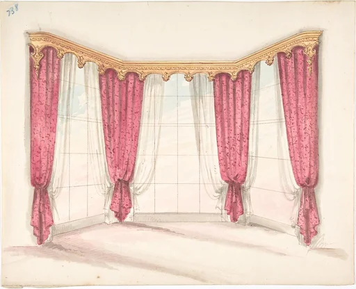Design for Red Curtains with a Gold Pelmet