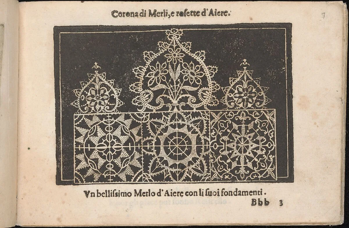 Corona delle Nobile et Virtuose Donne, Libro Terzo, page 7 (recto) — Alessandro de' Vecchi|Cesare Vecellio