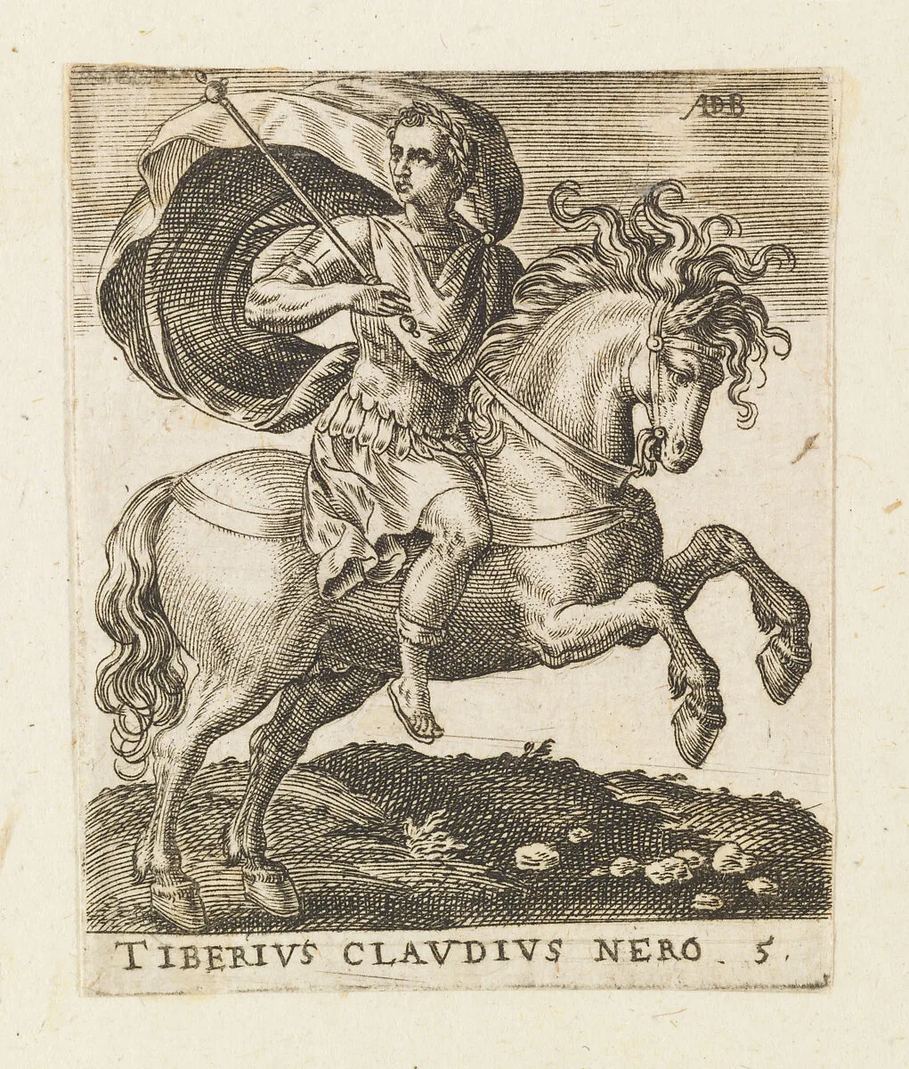 Tiberius Claudius Nero, from "Twelve Caesars on Horseback" — Abraham de Bruyn