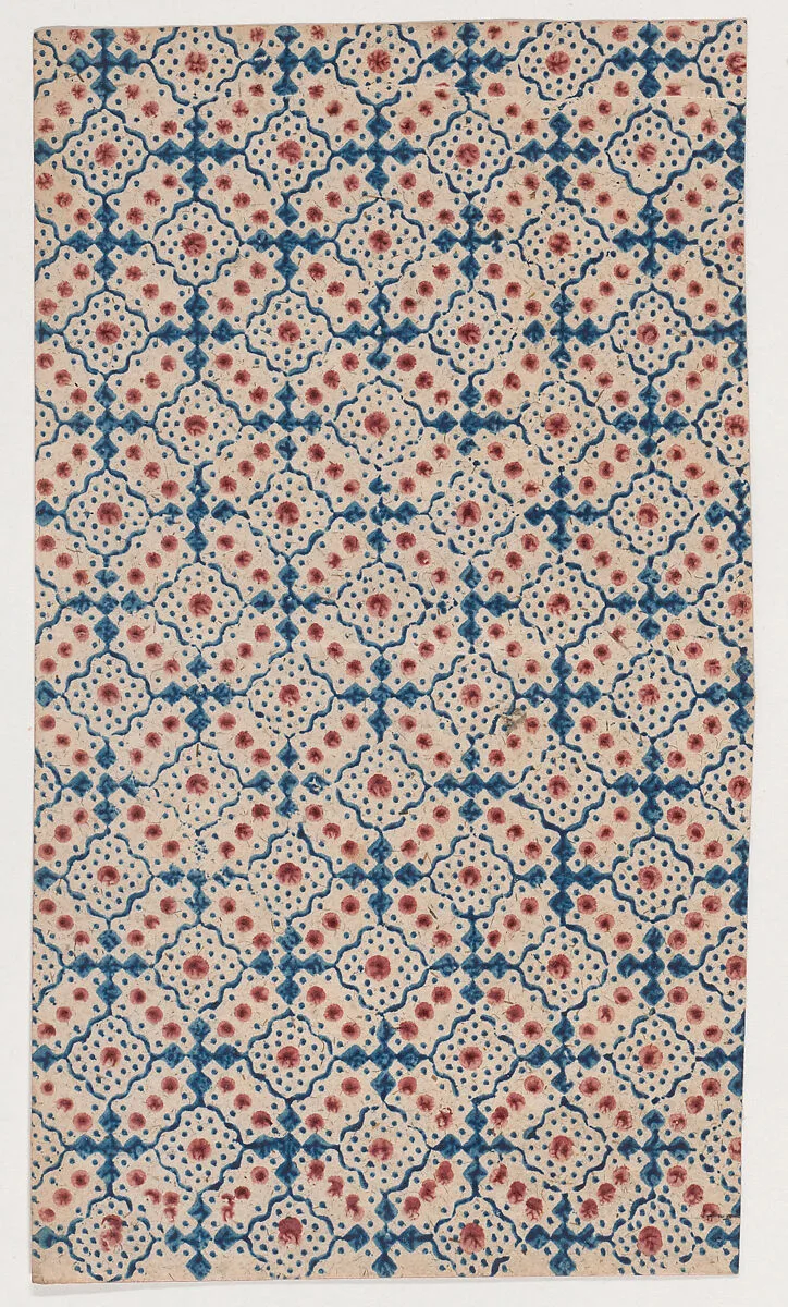 Sheet with an overall pattern of dots and squares — Anonymous