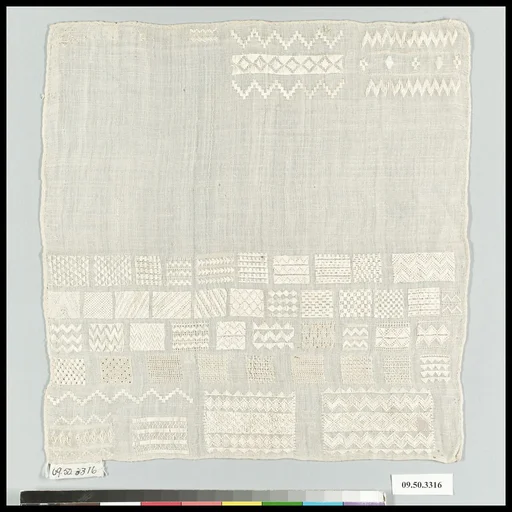 Embroidered darning sampler