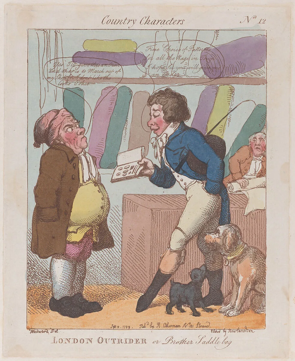 London Outrider, or Brother Saddlebag — Rudolph Ackermann, London|Thomas Rowlandson|George Murgatroyd Woodward
