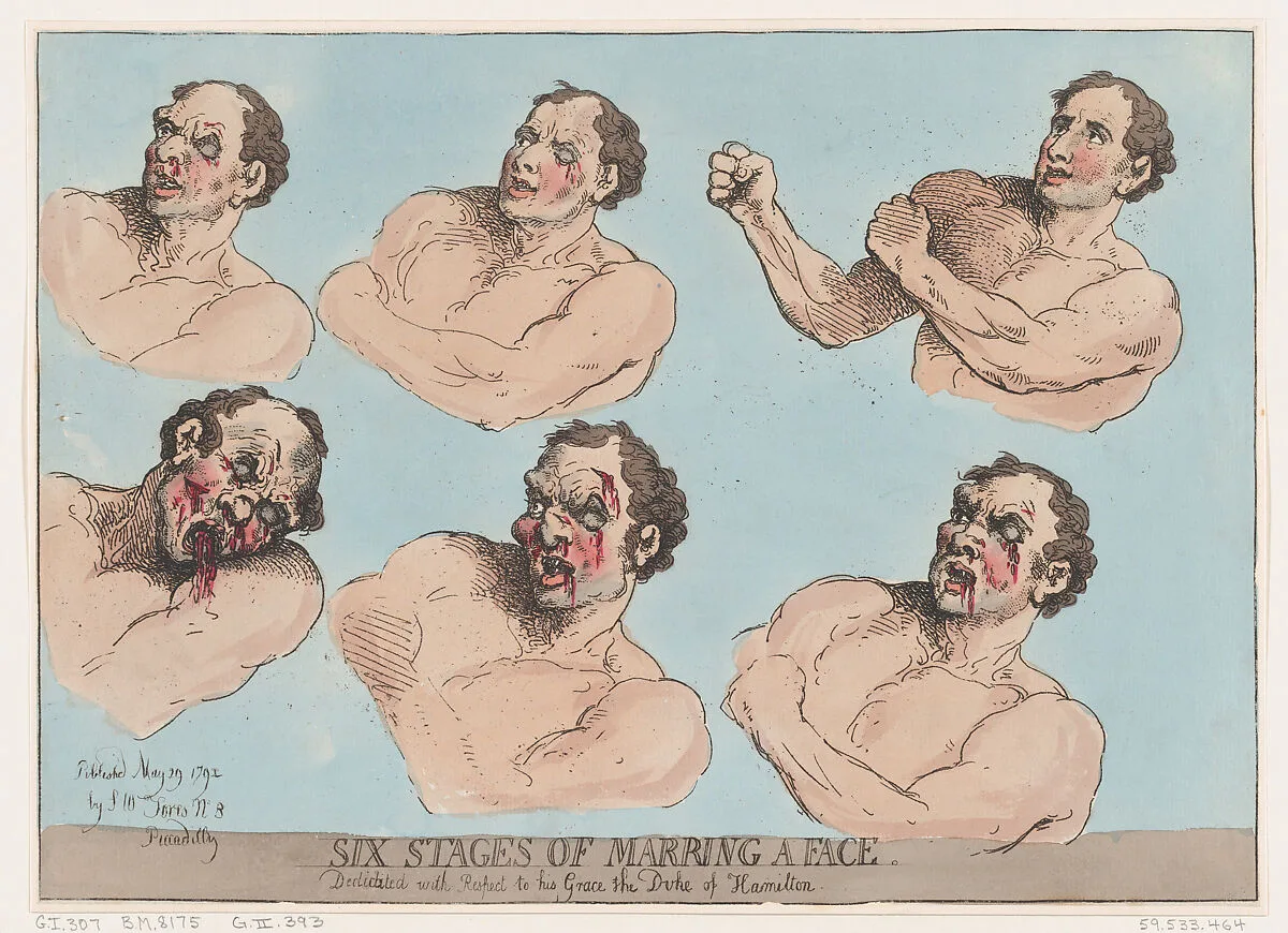 Six Stages of Marring a Face — Douglas Hamilton, 8th Duke of Hamilton|Thomas Rowlandson