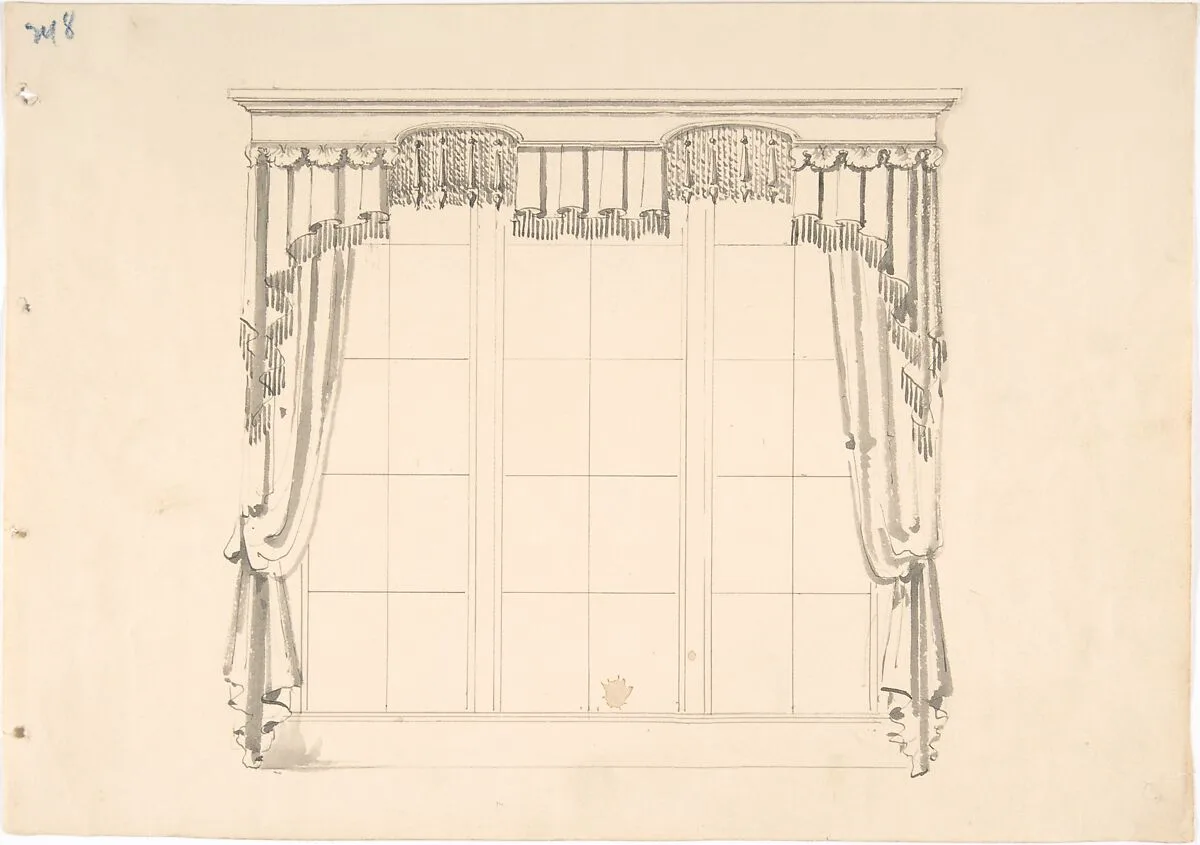 Design for Fringed Curtains — Anonymous, British, 19th century