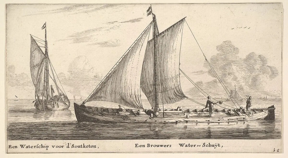 A "Watership" Carrying Water for Salt Works and Another One Carrying Water for the Breweries — Reinier Nooms, called Zeeman