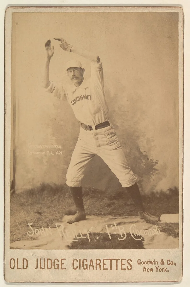 John Reilly, 1st Base, Cincinnati, from the series Old Judge Cigarettes — Goodwin & Company