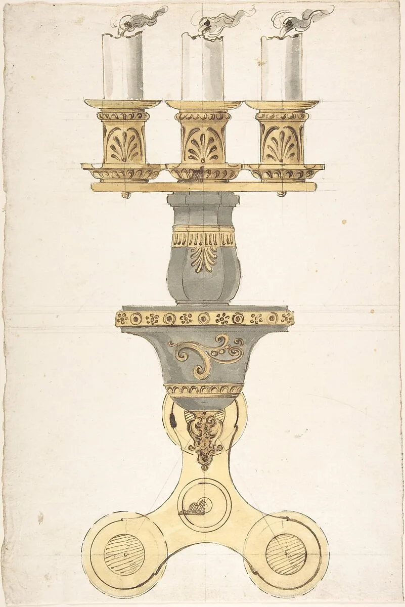 Design for a Candelabra — Anonymous, Italian, 19th century