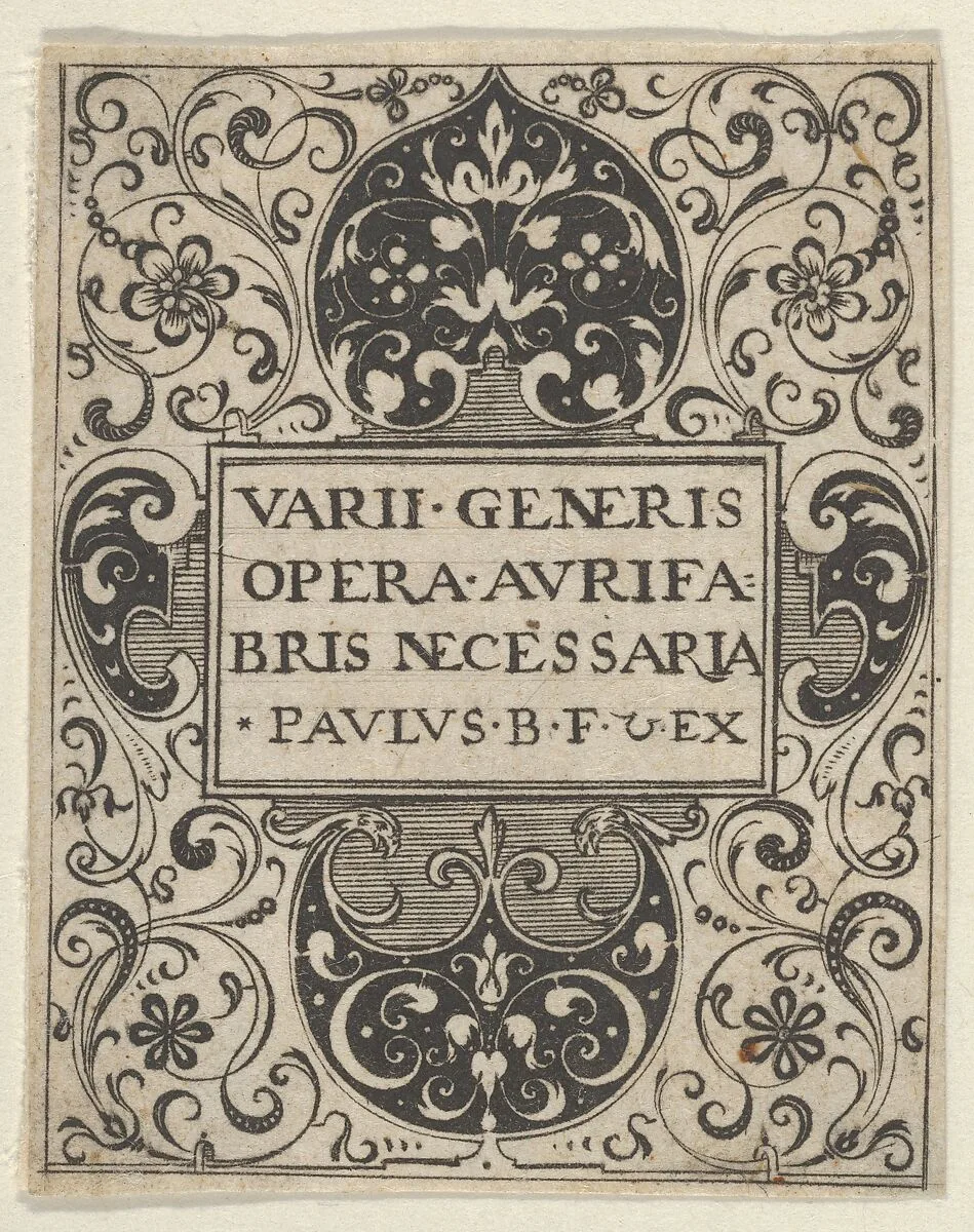 Title Page, from Varii Generis Opera Aurifabris Necessaria — Paul Birckenhultz
