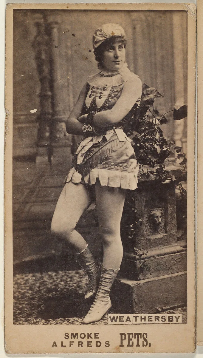 Miss Weathersby, from the Actresses series (N671), promoting Alfreds Pets Tobacco — Unknown