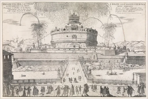 The Girandola at the Castel Sant'Angelo, Rome, 1692