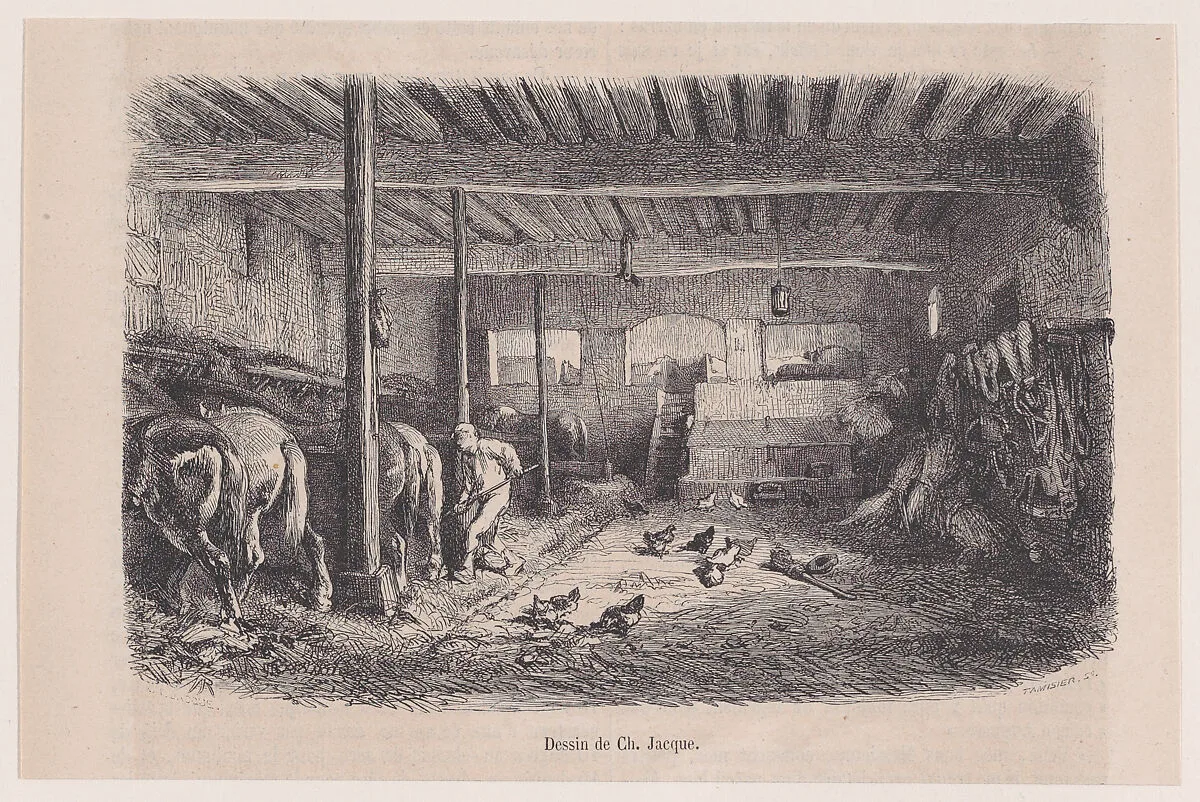 A Stable, from "Le Magasin Pittoresque" — Charles Jacque|Charles Tamisier