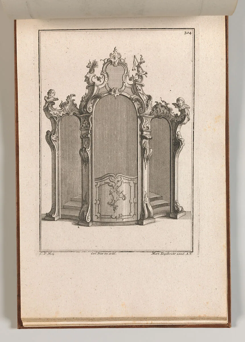 Design for a Confessional, Plate 3 from an Untitled Series of Designs for Confessionals — Martin Engelbrecht|Carl Pier