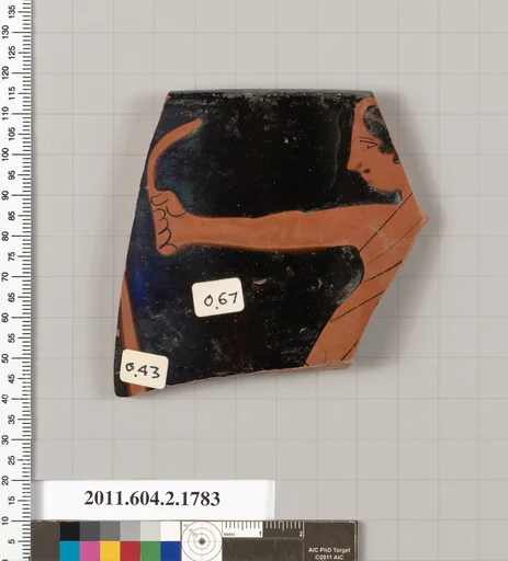 Terracotta rim fragment of a skyphos (deep drinking cup)
