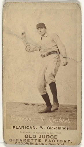 Flanigan, Pitcher, Cleveland, from the Old Judge series (N172) for Old Judge Cigarettes