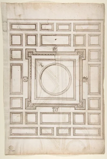 Unidentified, ceiling plan (recto) Palazzo Farnese, ceiling plan (verso)