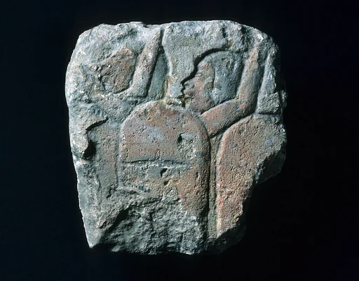Relief fragment with Nubian soldiers
