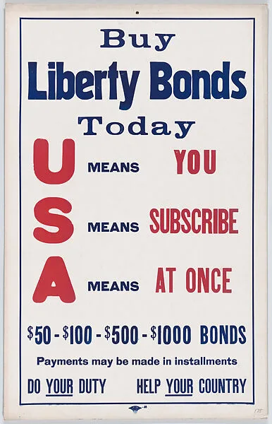 Buy Liberty Bonds Today — Anonymous, American, 20th century