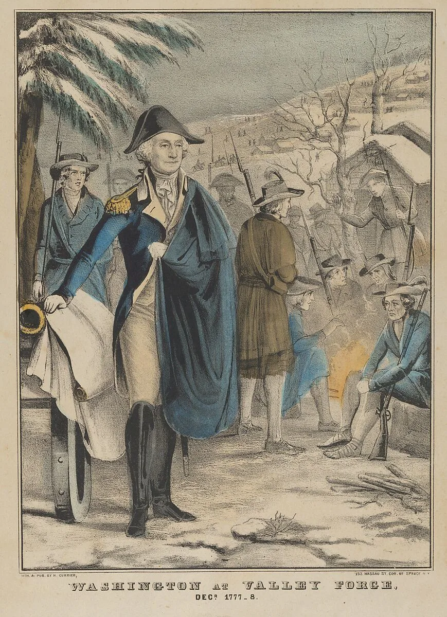 Washington at Valley Forge–December 1777–8 — Nathaniel Currier|George Washington