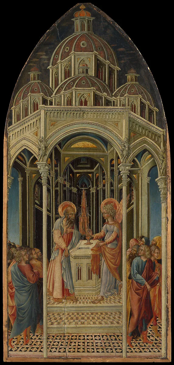 The Annunciation to Zacharias; (verso) The Angel of the Annunciation — Giovanni di Paolo (Giovanni di Paolo di Grazia)