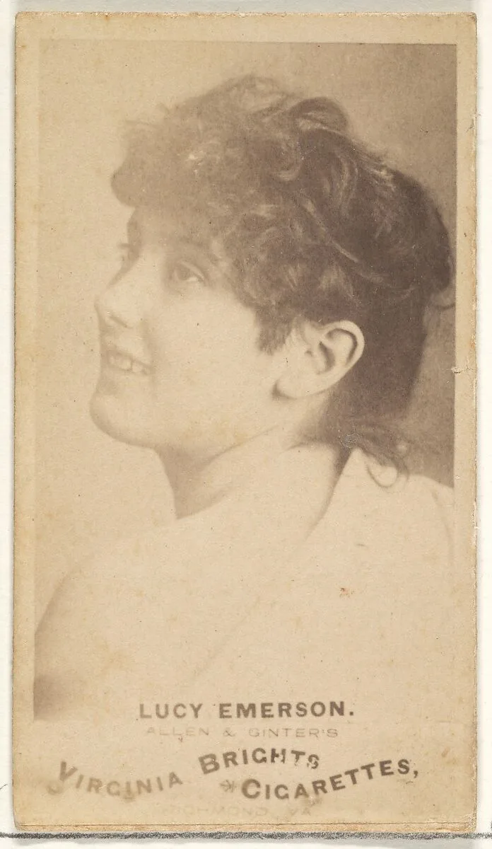 Lucy Emerson, from the Actors and Actresses series (N45, Type 1) for Virginia Brights Cigarettes — Allen & Ginter