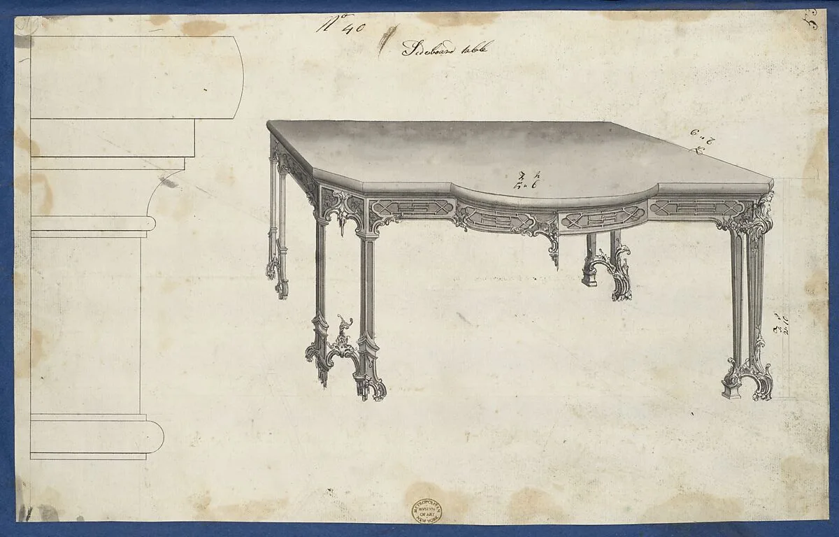Sideboard Table, from Chippendale Drawings, Vol. II — Thomas Chippendale