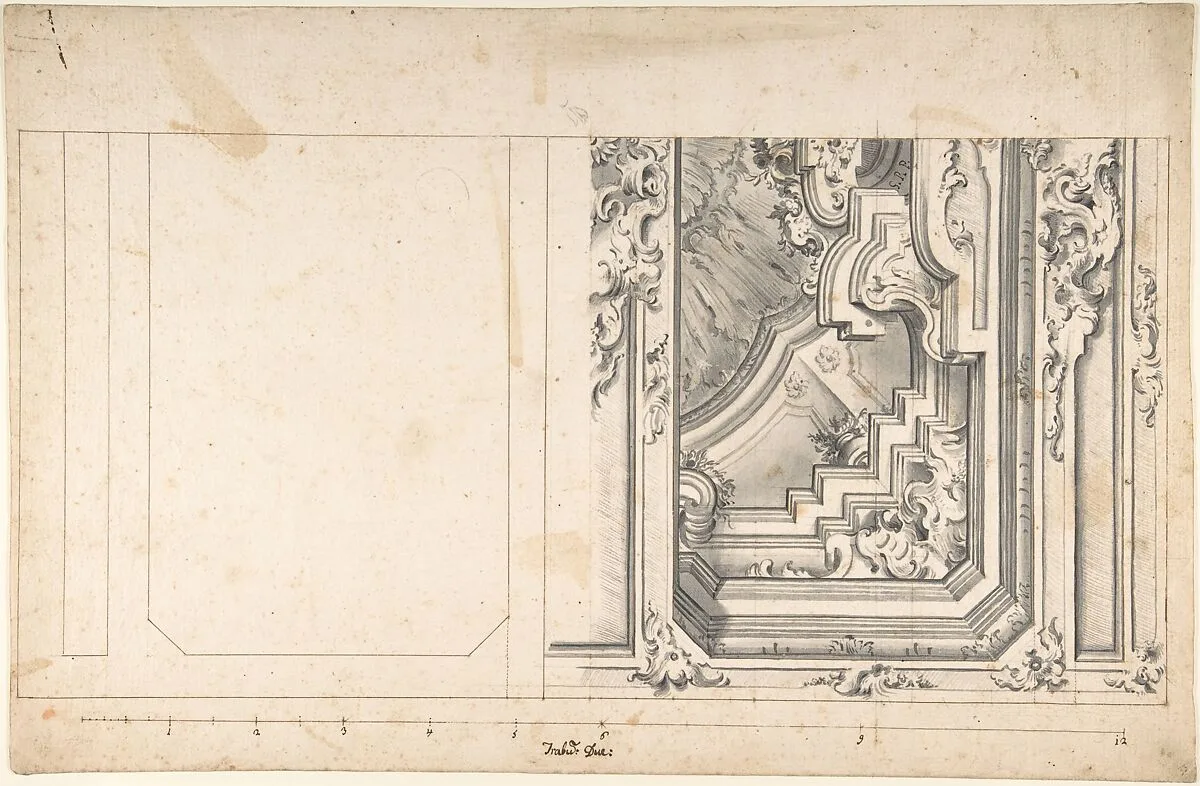 Design for One Quarter of a Ceiling — Anonymous, Italian, Piedmontese, 18th century