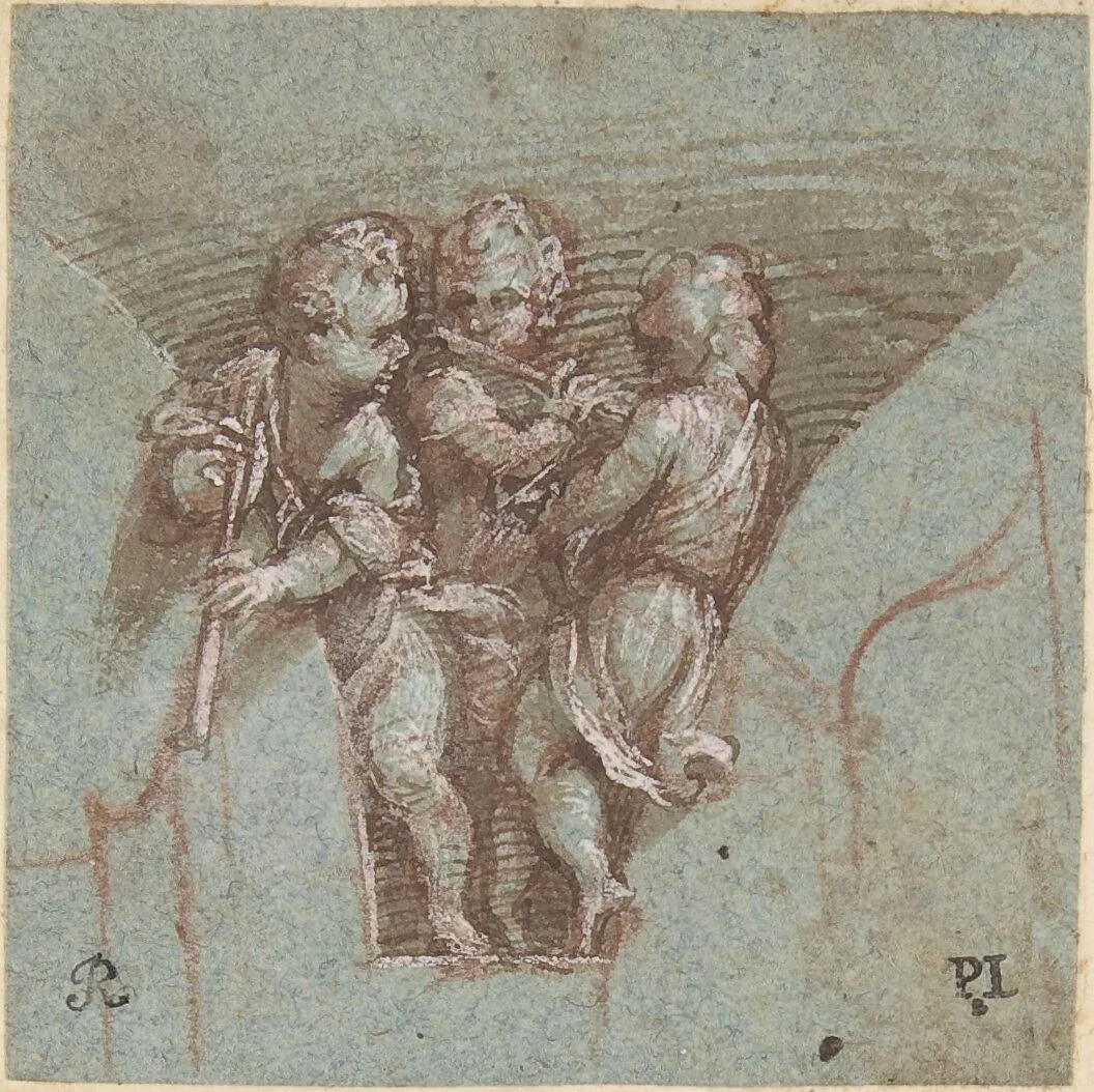 Design for a Pendentive: Youthful Musicians with Wind Instruments — Pomponio Amalteo