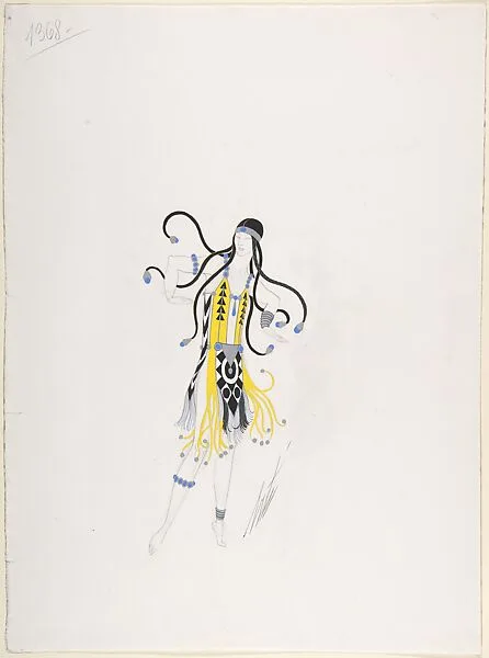 "Squaw," Costume Design for "Indian Dagger Dance," George White's Scandals, New York, 1928 — Erté (Romain de Tirtoff)