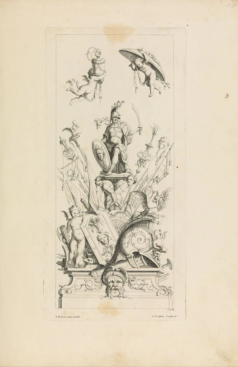Trophées Nouvellement Inventez par J.B. Toro. — Jean Bernard Toro|Charles Nicolas Cochin I|Jacques-Nicolas Le Pas Dubuisson