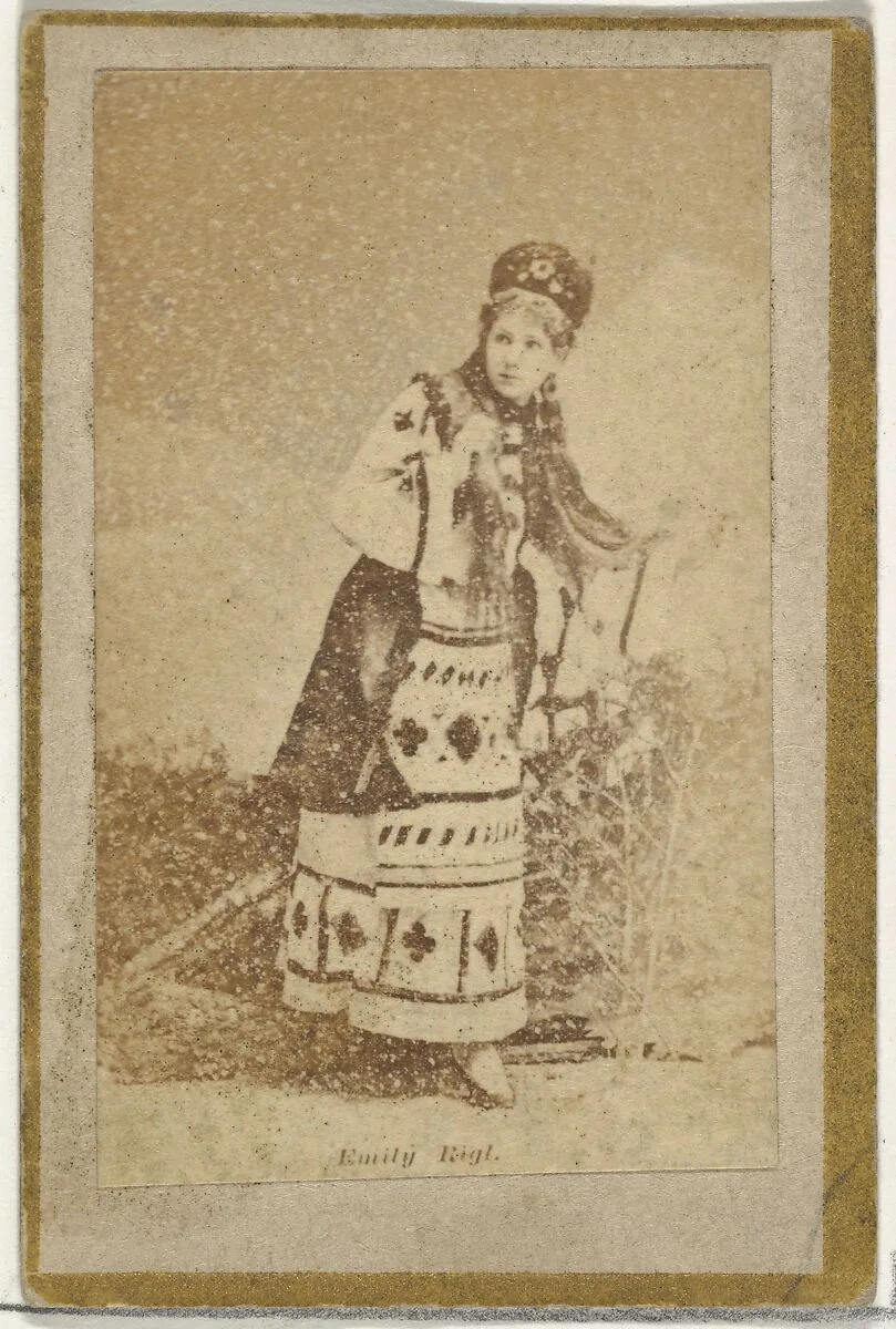 Emily Rigl, from the Actresses and Celebrities series (N60, Type 2) promoting Little Beauties Cigarettes for Allen & Ginter brand tobacco products — Allen & Ginter