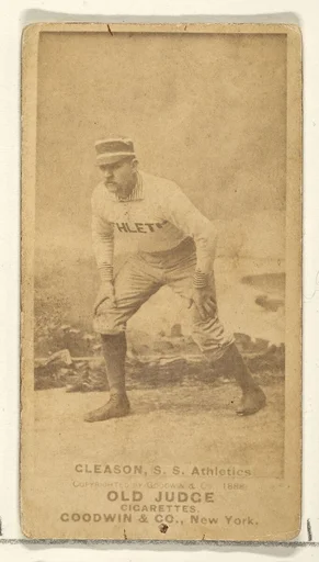 Gleason, Shortstop, Philadelphia Athletics, from the Old Judge series (N172) for Old Judge Cigarettes