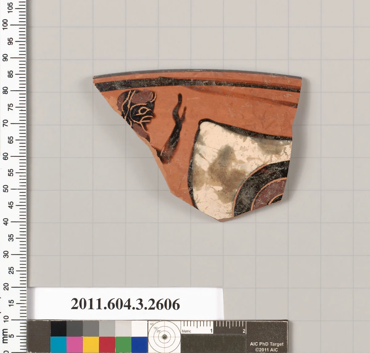Terracotta rim fragment of a kylix: eye-cup (drinking cup) — Unknown