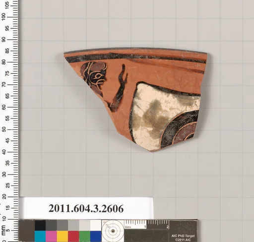 Terracotta rim fragment of a kylix: eye-cup (drinking cup)