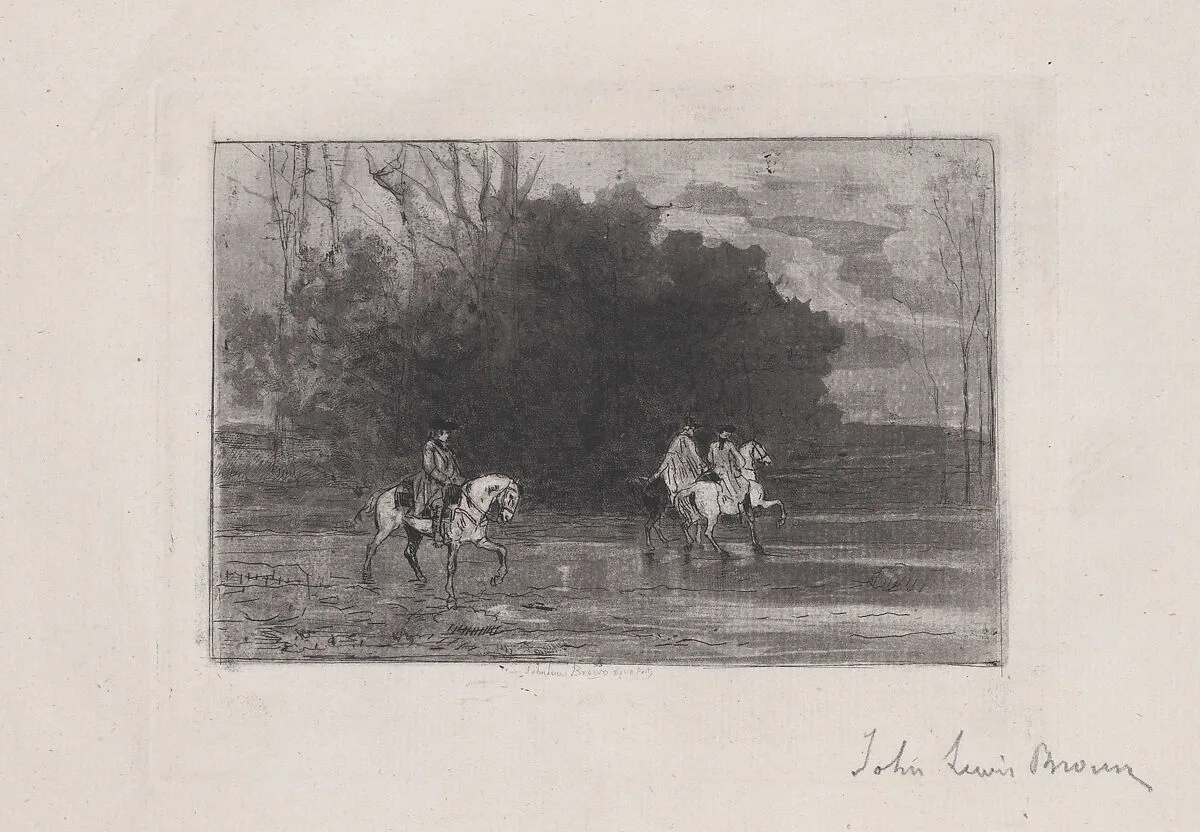 Landscape with three riders — John-Lewis Brown