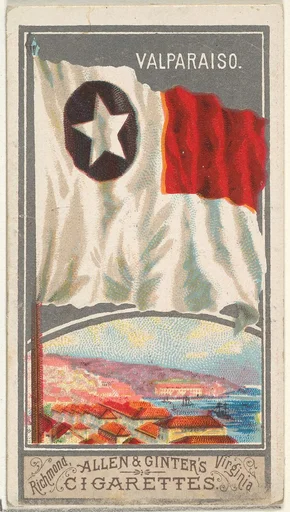 Valparaiso, from the City Flags series (N6) for Allen & Ginter Cigarettes Brands