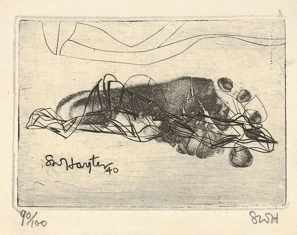 Augy's Foot (greeting card for 1940–41), Second Version — Stanley William Hayter